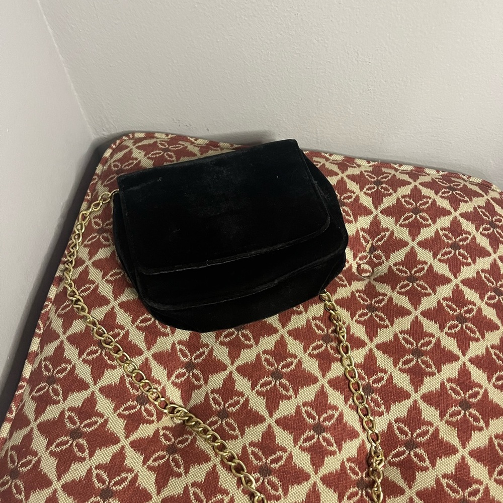 Black Velvet Crossbody Envelope Purse